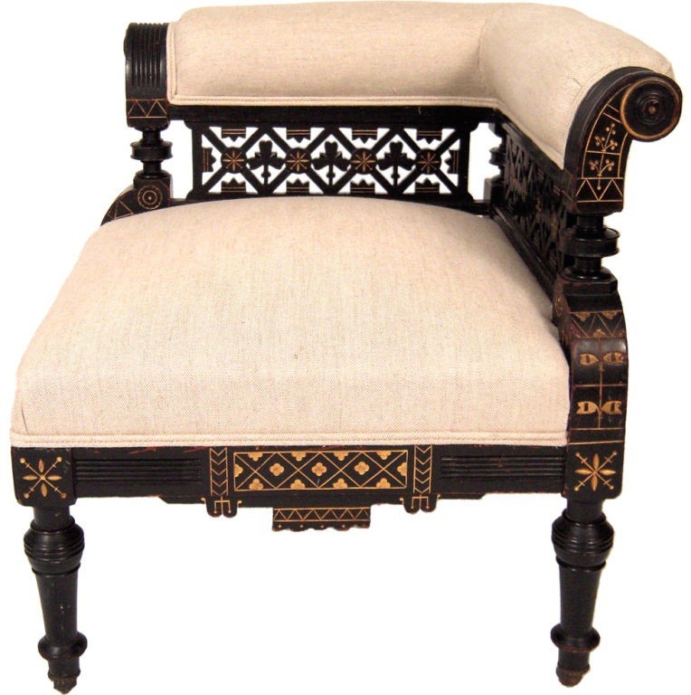 highvictoriana:  Eastlake parcel gilt and ebonized corner chair, c. 1875. 