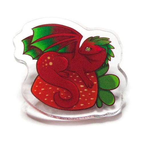 Excited to share the latest addition to my #etsy shop: Strawberry Dragon acrylic pin, cute dragon pi