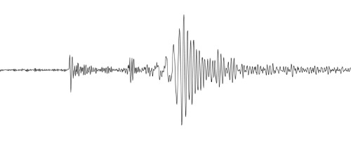 Reading a seismogramThis is the actual seismogram recorded by a seismometer during a magnitude 5.0 e