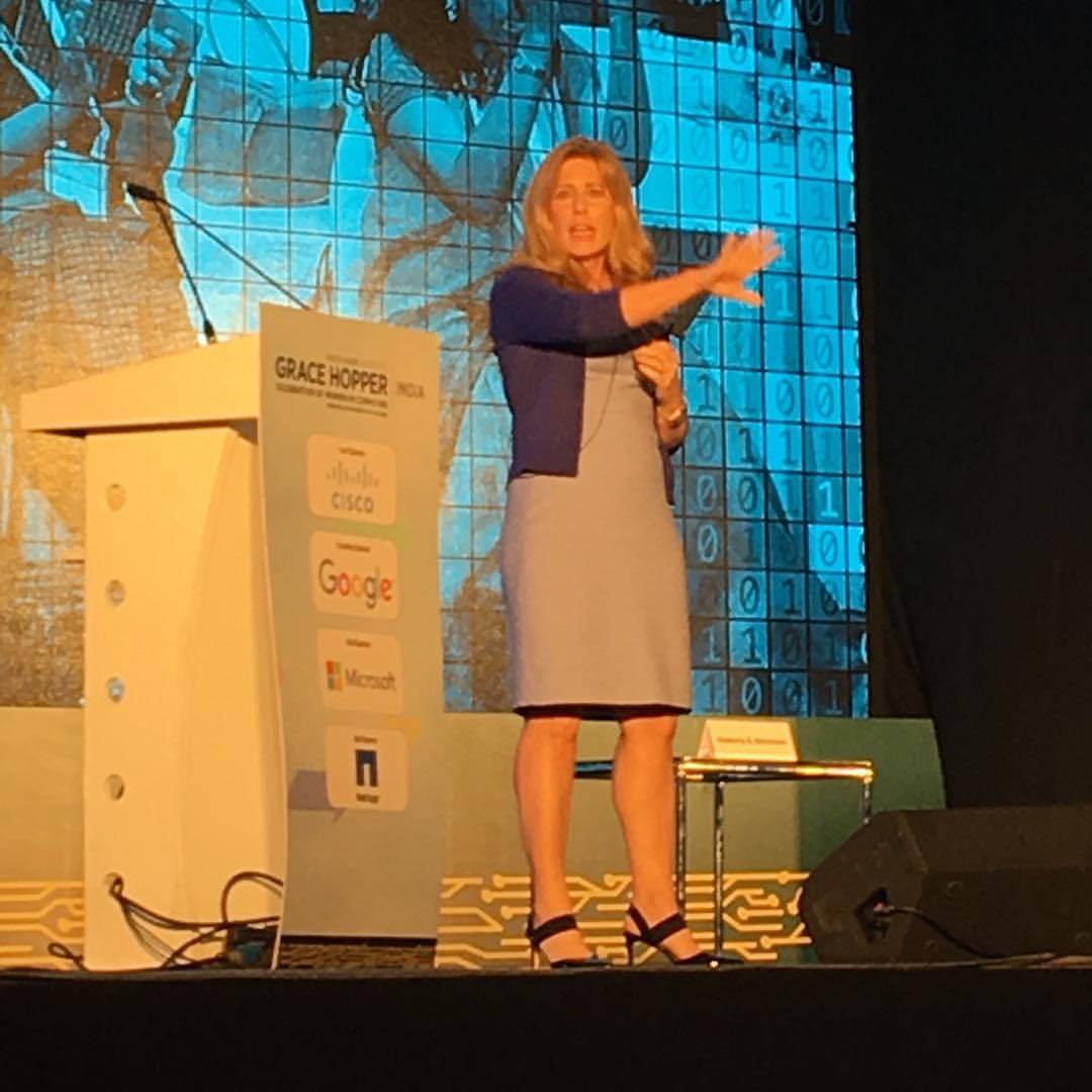 Driving change requires direct action. @kimsstevenson outlines effective mobilization of #womenintech #ourtimetolead #GHCI15