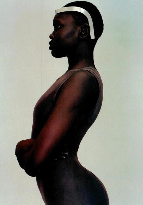 a-state-of-bliss:Vogue Italia March 1998 - Alek Wek by Christophe Kutner