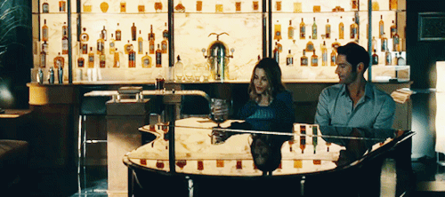 boundtobeafraid:Lucifer and Chloe looking at each other without the other one noticing. (4/?)
