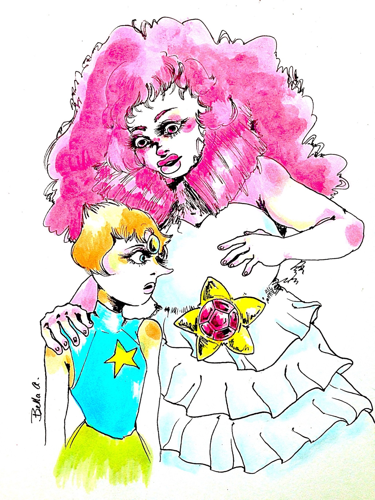 bella-aubrie:  @theantleredostrich requested Rose/Pearl! I was thinking what Pearl’s