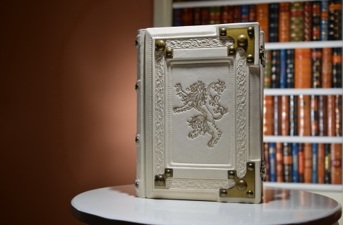 Medieval styled leather journal with gilded lion. 8&quot; x 10&quot; large, 3&quot; thick, 600 pages