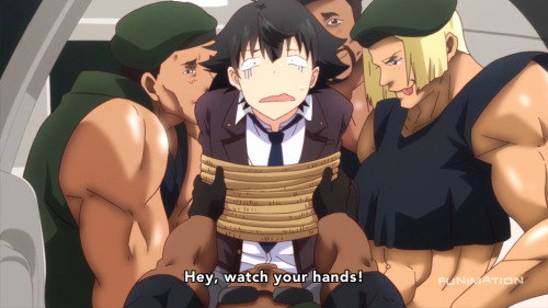 rule181:  The gay, buff guys from the first episode of Shomin Sample.If FUNimation puts this show on YouTube, I am going to make so many gifs. *sigh* Well, I am going to have to watch this entire show now just because of these guys. The show actually