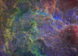 spaceexp:  Taste the Rainbow! Region in Cygnus shot in Narrowband Source: PixInsightFTW (reddit)
