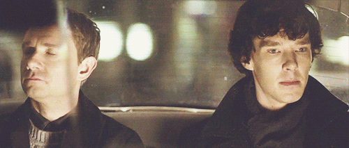 ambiguouslygayhusbands:#the first gif tho #sherlock is just #preparing to be torn a new one #because