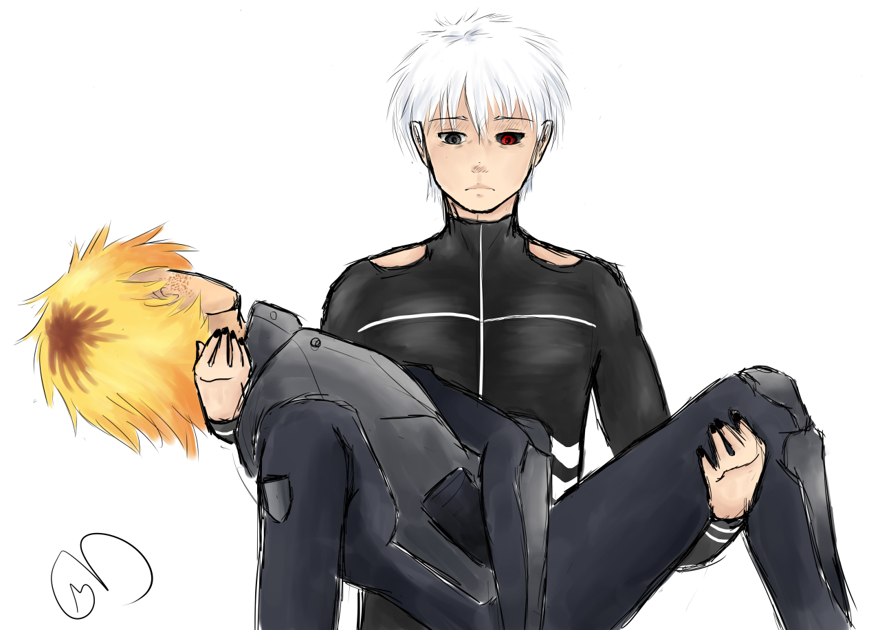 mildlycuriousdragon:  Doodle thing based on a conversation between kanekis-perky-buttocks and