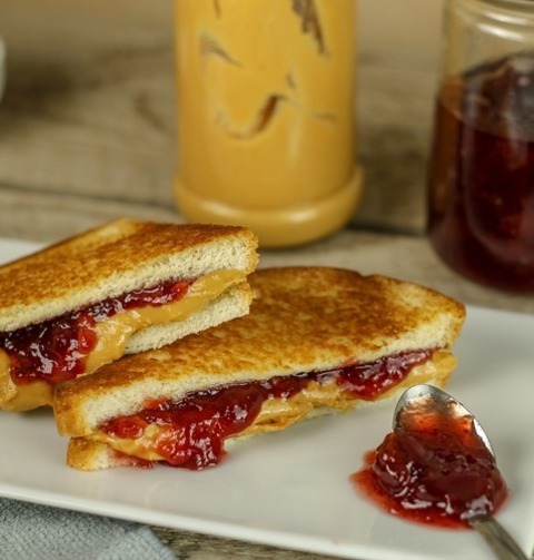Peanut Butter And Cherry Jam Sandwich Recipe