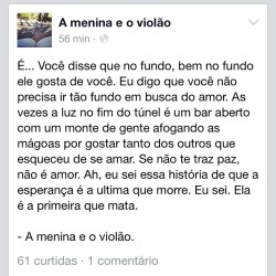 a-menina-e-o-violao:  &ldquo;Se não te der sossego, não é amor, é apego&rdquo;. 