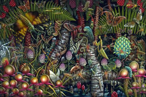 A detailed graphic breakdown of my painting “MICROCOSMIC GARDEN”