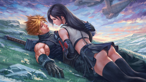 Final Fantasy VII: Night Before Countdown Cloud &amp; Tifa Felix Whttps://www.artstation.com/artwor