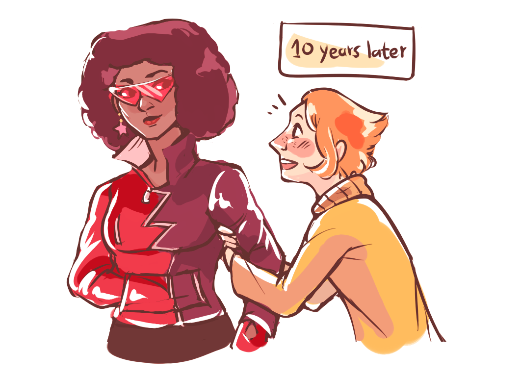 fairymascot:  human au where pearlnet are childhood friends-to-become-girlfriends