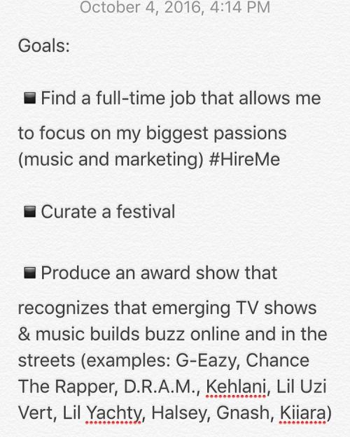 Three #Goals:
Find a full-time job (#HireMe), curate a festival & produce a mainstream award show for the digital age. #festivalseason (at Chicago, Illinois)