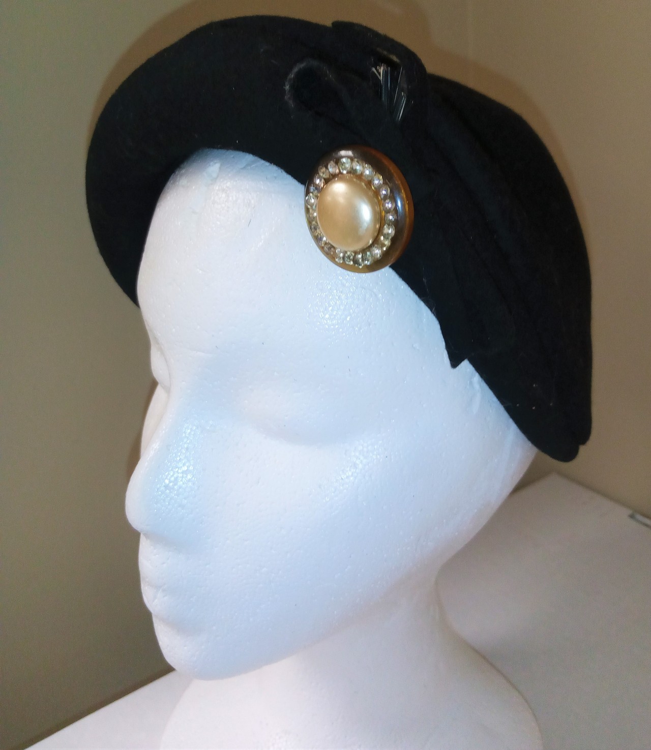 What’s new in our collection this week – more vintage 1930s hats in the collection of Dr. James V. Carmichael. One hat is a deep, hunter green velvet with a rhinestone accent, and the second a black felt with a faux pearl accent surrounded by...