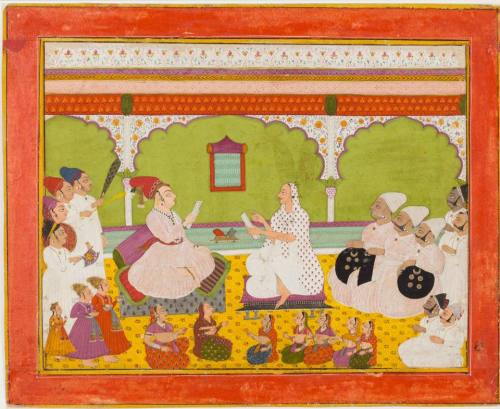 Young Maharaj Bhim Singh with his guru, Rajasthan