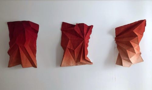 We Bled, We Are Bleeding, We Will Bleed | 2020 Madder, Cotton, Paper, Tyvek, Wood, Brass & Nylon