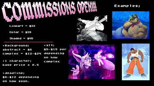 Commissions Are Now Open As Of Now!
