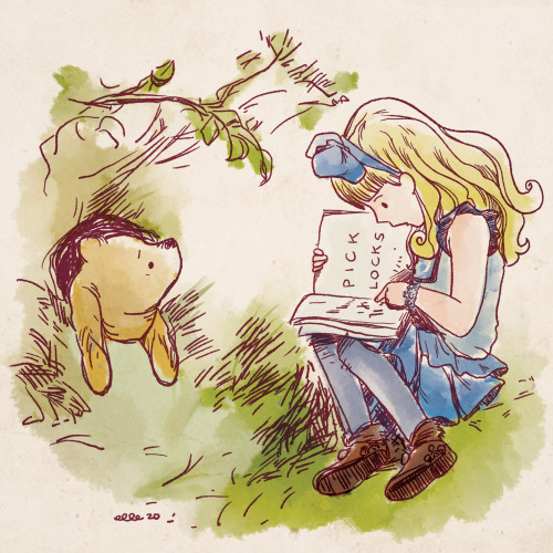 lady-adventuress:Once upon a time, in the Hundred Acre Wood…I drew Blondie for @creativewizardkid fo