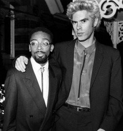 lottereinigerforever:    Spike Lee and Jim Jarmusch at the opening-night screening of “Down by Law” in 1986.   