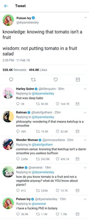 thegothamgays: If DC characters had Twitter accounts Credit: Harleivy, on Twitter (posted with permi
