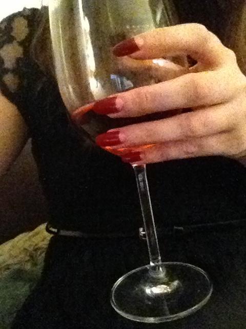 jokooky:  New Years, half moon nails and wine