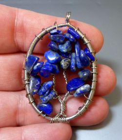 mentalalchemy:  Lapis Lazuli tree of life pendantฟ w/ free shippingPaypal/Visa/Debit acceptedMessage if interested!