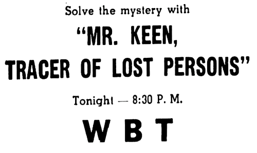 oldshowbiz:Mr. Keen, Tracer of Lost Persons: Widely Despised Bob and Ray skewered this one pretty we