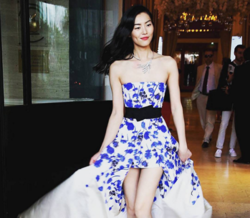 LIU WEN wearing GIAMBATTISTA VALLI SPRING 2014 COUTURE at the CANNES FILM FESTIVAL PREMIERE of THE U