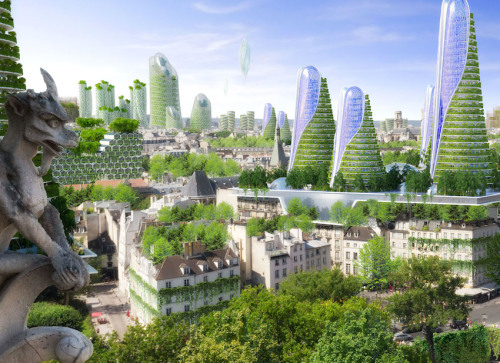 speculativexenolinguist: thegasolinestation: Paris Smart City 2050 by Vincent Callebaut this is