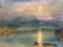 huariqueje:    Moonlight on Lake Lucerne, Switzerland  -    Josephe Mallord William Turner  1841  