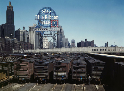 The South Water Street freight depot [1] and terminal [2, 3] of the Illinois Central Railroadin down