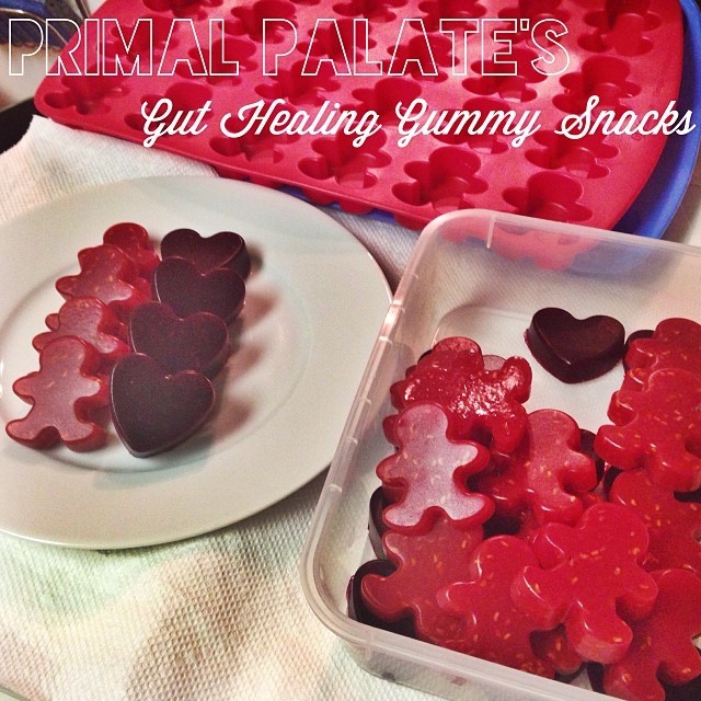 Made @primalpalate #guthealinggummysnacks today in blueberry and raspberry. Yummy and cute! #paleo #healthy #treatyourself #primalpalate