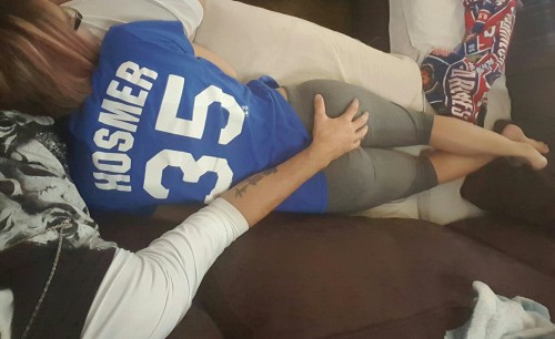 exhibitingcouple:  This is what it’s all about…watching our Royals with my hand on her super nice  booty lol #FOREVERROYAL #BLUEOCTOBER #BEROYAL #BRINGHOMETHECROWN 
