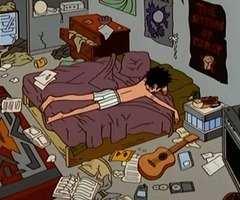 polinaalbinos:  Daria: You and Jane aren’t really morning people, are you?  Trent: Hey, the night holds the key.  Daria: The key to what?  Trent: I don’t know, Daria, it’s early 