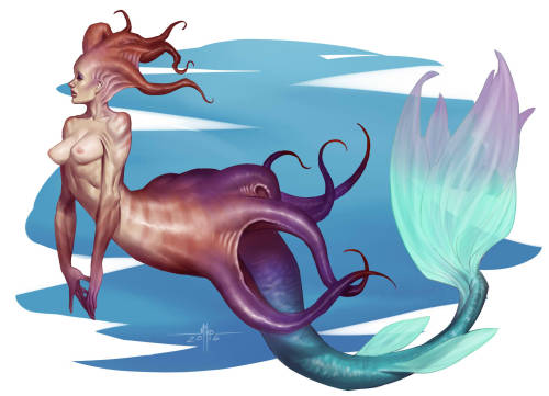 A mermaid concept design for a design challenge on FB.