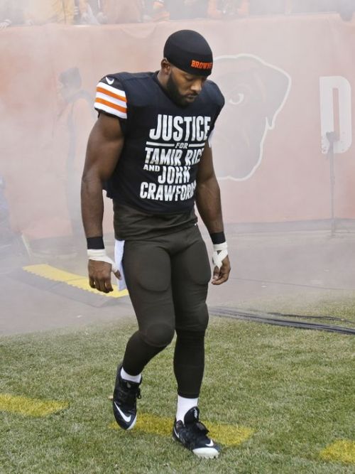 We salute Andrew Hawkins for protesting against police brutality and standing up for families who&rs