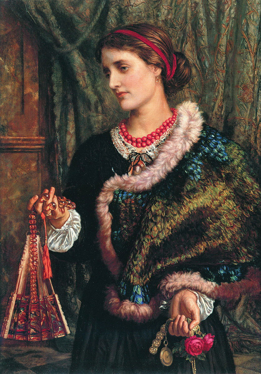 labellefilleart:
“The Birthday, a Portrait of the Artist’s Wife Edith, William Holman Hunt”