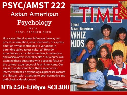 Interested in understanding Asian-America through a psychological lens?! Or perhaps passionate about