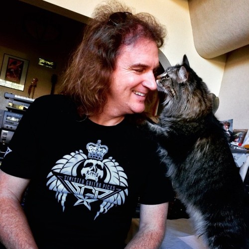 davidellefsonbass:  A tender moment in the studio today…. #love cats #cats rule