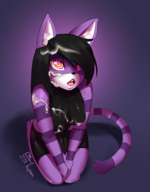 thebikupan:Sarssol’s OC bein’ a good kitty through the power of hypno.  Patreon sketch request~