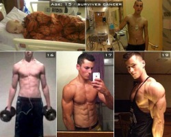 strengthinbiceps:  Zach Zeiler who survived cancer. Respect bro !! 