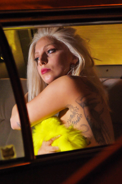 ladvxgaga: Gaga Filming for Shiseido campaign in NYC February 27, 2015. 