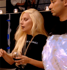 arrtpop:    Mood: Gaga being a Boss Lady while holding a glass of red wine.   