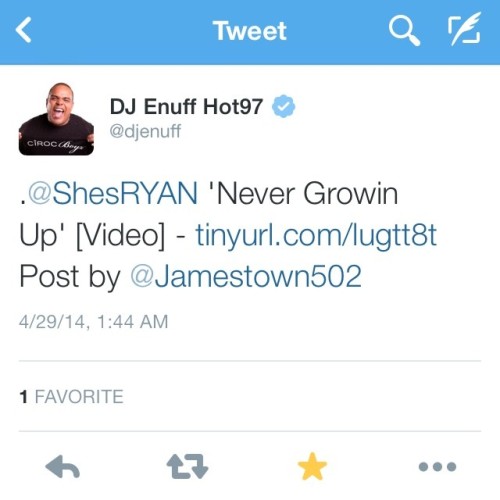 MY NEW VIDEO &ldquo;NEVER GROWIN UP&rdquo; IS ON DJ ENUFF&rsquo;s WEBSITE!!! THANK YOU FOR ALL THE L