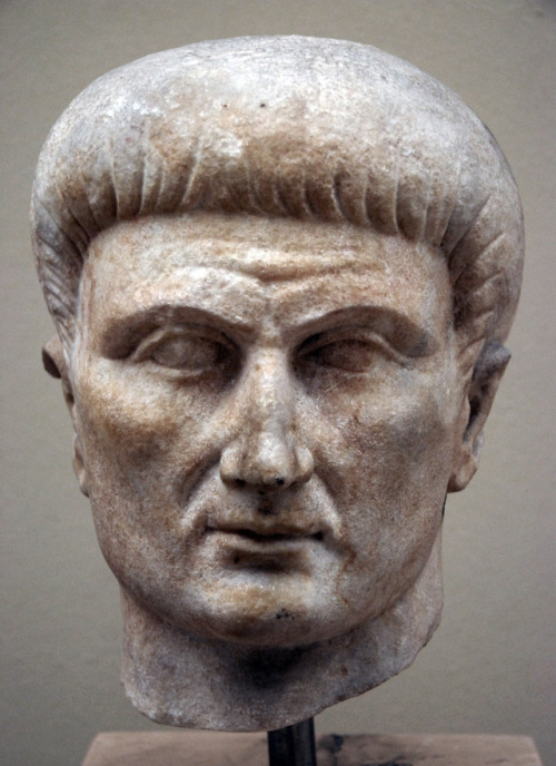 Portrait of Tiberius. From Forum of Constantine. I century AD, reworked during the reign of Constant