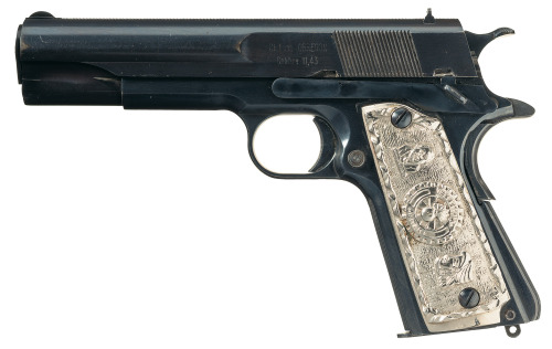 Mexican Obregon semi automatic pistol with silver grips, circa early 1930’s.from Rock Island A