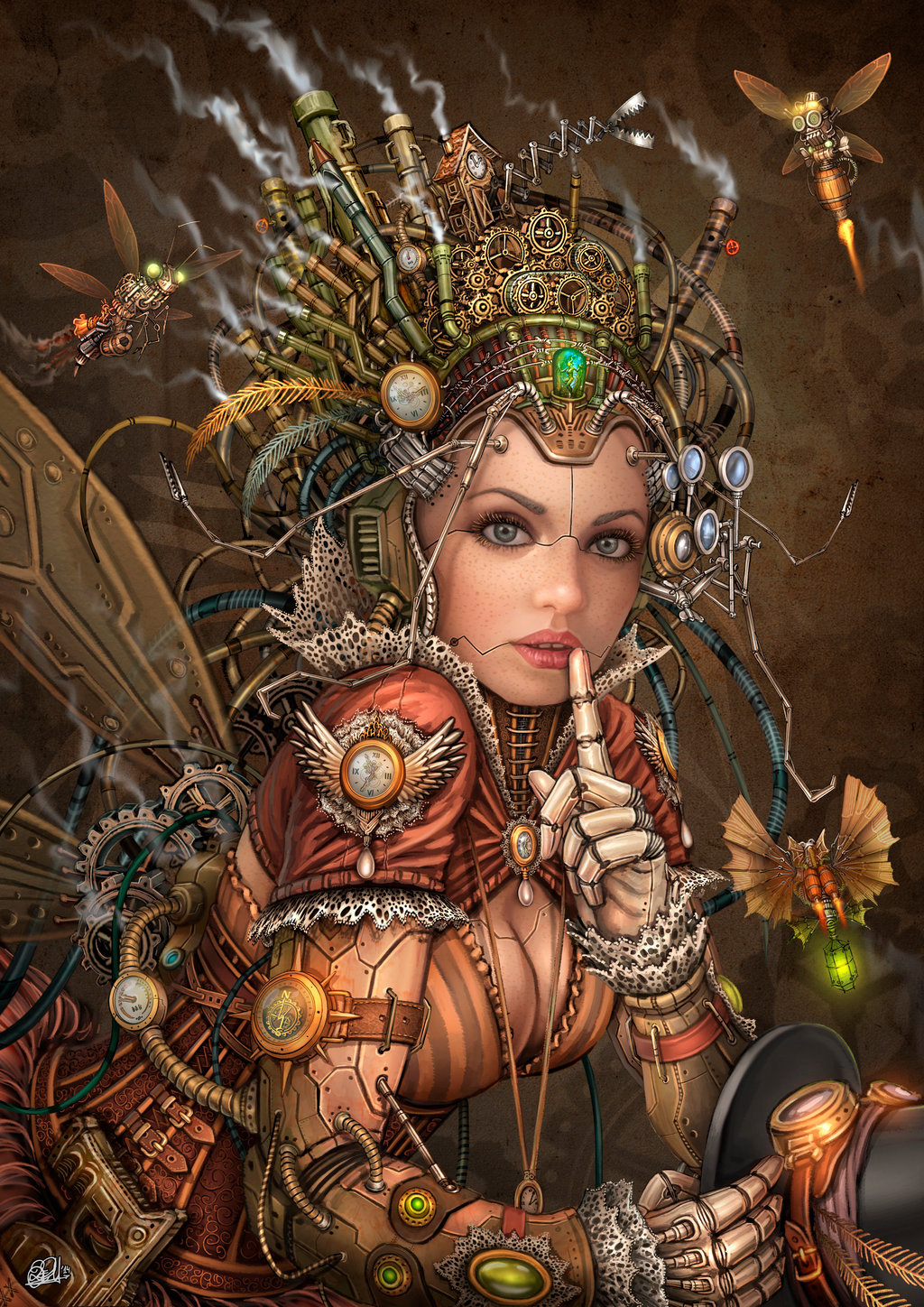 steampunktendencies:  Silence Please - Steampunk Fairy by David Puertas