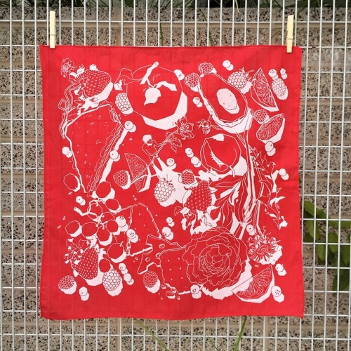 Bandanas are here! I’ll be selling bandanas featuring my “Picnic” design at a