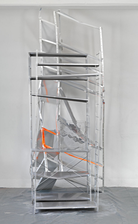 saltcircle555sarah293204:Isa Genzken, Bookshelves, 2008Metal, plastic, spray-paint, textile and anim